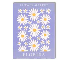 Lavender Flower Market Daisy Botanical Poster Style Canvas Wall Art Print Decor Picture Ready To Hang - thumbnail 1
