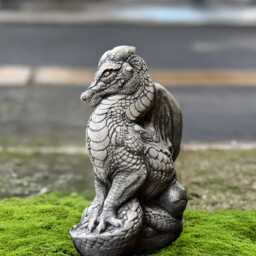 Fantasy Dragon Statue Concrete Large Decor Stone Animal Decoration Wildlife Ornament Sitting Art Guardian Home Gift - thumbnail 2