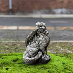 Fantasy Dragon Statue Concrete Large Decor Stone Animal Decoration Wildlife Ornament Sitting Art Guardian Home Gift - thumbnail 3