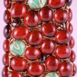 Brown Glass Gem Cross With Turquoise Zebra Accents, Wall - thumbnail 3
