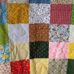 Full Size Patchwork Quilt Classic Americana Cotton Blanket - 81x81 - thumbnail 3