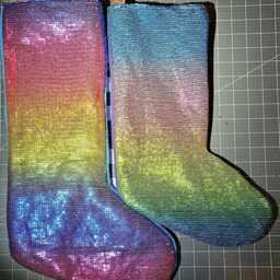 Rainbow Sequin Christmas Stocking - thumbnail 2