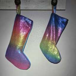 Rainbow Sequin Christmas Stocking - thumbnail 1