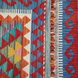 Multicolour Rug, Handmade Artisan Afghan Turkish Scandinavian Navajo Bohemian Flatweave Wool Kilim 146x100 cm - thumbnail 3