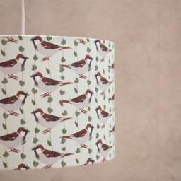 House Sparrow Print Lampshade - Handmade Cotton, Contemporary Home Lighting - thumbnail 2