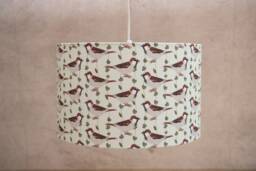 House Sparrow Print Lampshade - Handmade Cotton, Contemporary Home Lighting - thumbnail 1