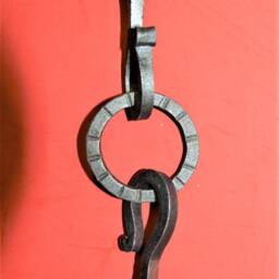 Lighting Chandelier Lamp Basket S Hook Chain & Ring, Forged Wrought Iron, 16 - thumbnail 2