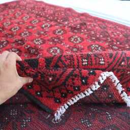 5x8 Ft Afghan High Pile Rug Turkmen Bokhara Area - Red Brand New Akhcha Handmade Livingroom Rug Tribal Bedroom Office - thumbnail 4