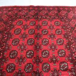 5x8 Ft Afghan High Pile Rug Turkmen Bokhara Area - Red Brand New Akhcha Handmade Livingroom Rug Tribal Bedroom Office - thumbnail 3