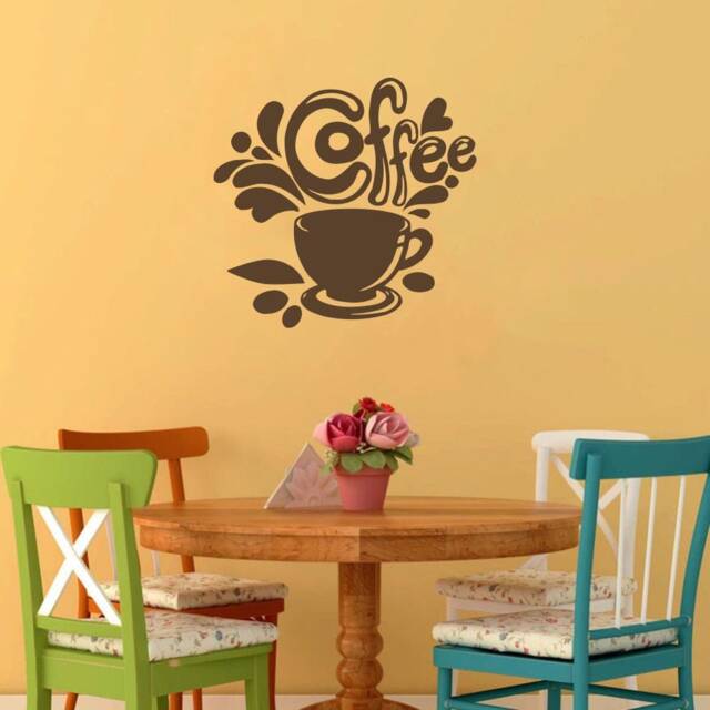 Coffee Cup Wall Decal Removable Vinyl Bean Sticker 1686 - image 1