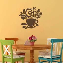 Coffee Cup Wall Decal Removable Vinyl Bean Sticker 1686 - thumbnail 1