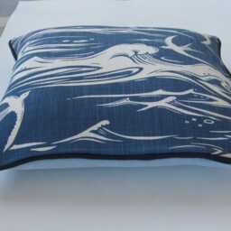 Sanderson Swallows At Sea Cushion Cover Blue Coastal Cotton Throw Pillow - thumbnail 2