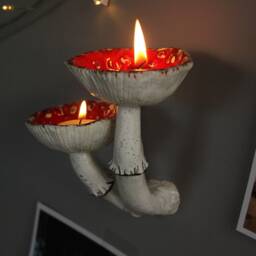 Double Mushroom Shelf, Decor, Shelves, Crystal Mushroom, Wall Floating Jewelry Holder - thumbnail 2
