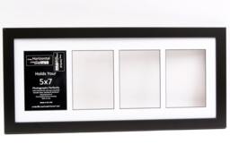 5x7 Multiple 3 4 5 6 7 8 9 10 Opening Black Picture Frame With Matting, Multi Photo Collage - thumbnail 1