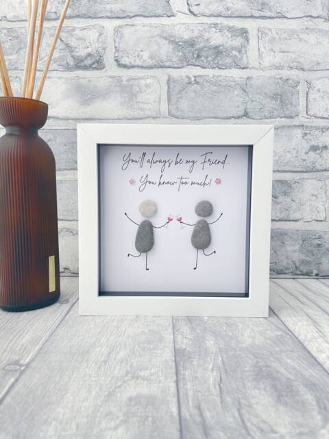 Best Friend Gifts, Pebble Picture Birthday Gift For Her, Frame, Unusual Gifts Women, 60Th Gifts Women - image 1