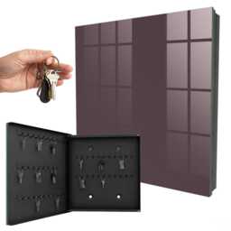 Gray Color Wall Mounted Key Cabinet, Purple Box For Home, Minimalist Backgrounds & Patterns, Lovers Of Modern Design - thumbnail 1
