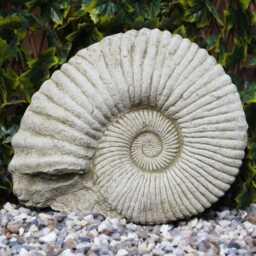 Large Ammonite Fossil Stone Statue - Ancient Dinosaur Outdoor Garden Ornament British Made Sculpture - thumbnail 1