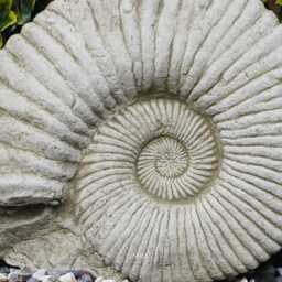 Large Ammonite Fossil Stone Statue - Ancient Dinosaur Outdoor Garden Ornament British Made Sculpture - thumbnail 2