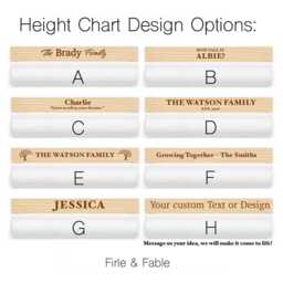 Personalised Canvas Height Chart With Engraved Wooden Topper - Child Growth Keepsake, Nursery Wall Decor, Baby Gift - thumbnail 3