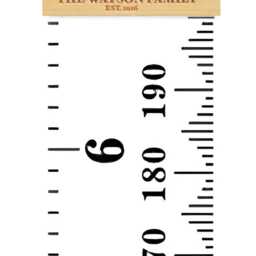 Personalised Canvas Height Chart With Engraved Wooden Topper - Child Growth Keepsake, Nursery Wall Decor, Baby Gift - thumbnail 2