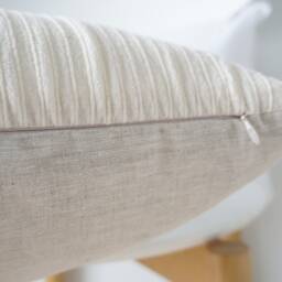 Cream Striped Pillow Cover - thumbnail 4