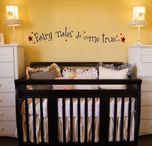 Fairy Tales Vinyl Wall Decal, Nursery Room Decor, Do Come True With Star Accents, Princess/Prince - image 1