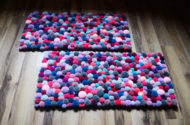 Pompom Rug, Carpet, Home, Home Decoration, Room, Bedroom Child Rug Kids, Baby Shower, Living Pompom, Pompones, Gifts - image 1