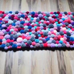 Pompom Rug, Carpet, Home, Home Decoration, Room, Bedroom Child Rug Kids, Baby Shower, Living Pompom, Pompones, Gifts - thumbnail 2