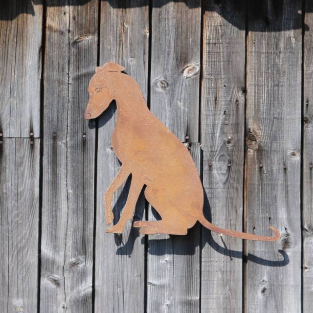 Rusty Metal Greyhound Wall Art, Whippet Lurcher Dog Decoration