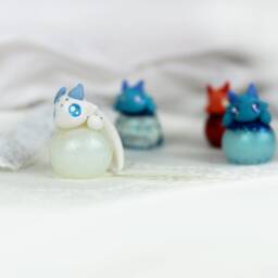 Deco Figure, Dragon Four Elements, Gift For Girlfriend, Fimo Decoration, Polymer Clay Resin, Kawaii Figurine - thumbnail 3
