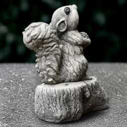 Stone Squirrel Statue Concrete Sculpture Cement Animal Ornament Front Door Decoration Squirrel Lover Gift Handmade Art - thumbnail 1