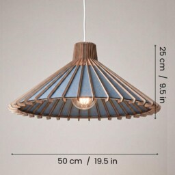 Nautical Blue Pendant Lamp - Japandi Light Fixture. Navy - Cobalt Shades - thumbnail 2