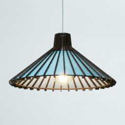 Nautical Blue Pendant Lamp - Japandi Light Fixture. Navy - Cobalt Shades - thumbnail 4