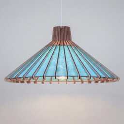 Nautical Blue Pendant Lamp - Japandi Light Fixture. Navy - Cobalt Shades