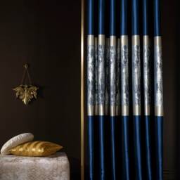 Custom Gray Beige Gold Curtains Luxury Home Drapes - thumbnail 4