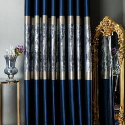 Custom Gray Beige Gold Curtains Luxury Home Drapes - thumbnail 3