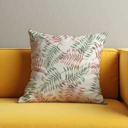 Tropical Palm Leaf Cushion Cover, Green & Rust Botanical Throw Pillow Modern Coastal Decor, Minimal Jungle Sofa Accent - thumbnail 4