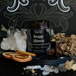 Hygge Candle/Home Gift, Crystal Candle, Essential Oil Bookish Wood Wick - thumbnail 2