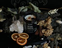 Hygge Candle/Home Gift, Crystal Candle, Essential Oil Bookish Wood Wick - thumbnail 1