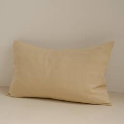 Sandy Yellow Linen Pillowcase, Washed Pillow Cover Standard Queen King Euro Custom Sizes - thumbnail 3