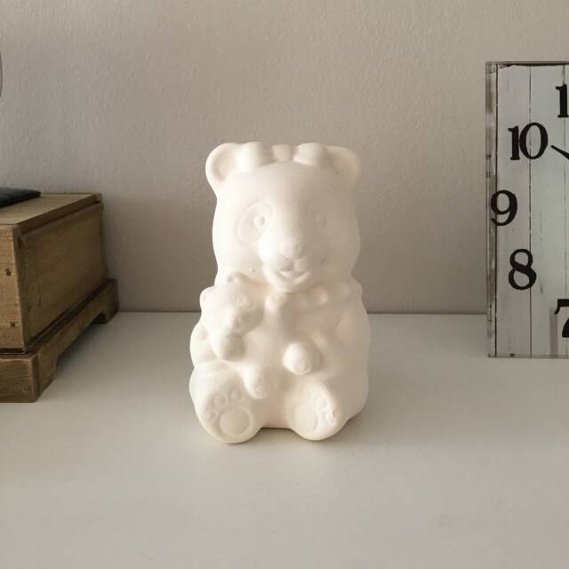 Ceramic Mommy Bear - Ready To Paint Bisque Figurine For Crafting & Diy Decor, Perfect Gift Moms & Kids' Art Projects - image 1