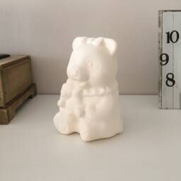 Ceramic Mommy Bear - Ready To Paint Bisque Figurine For Crafting & Diy Decor, Perfect Gift Moms & Kids' Art Projects - thumbnail 2