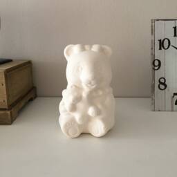 Ceramic Mommy Bear - Ready To Paint Bisque Figurine For Crafting & Diy Decor, Perfect Gift Moms & Kids' Art Projects - thumbnail 1