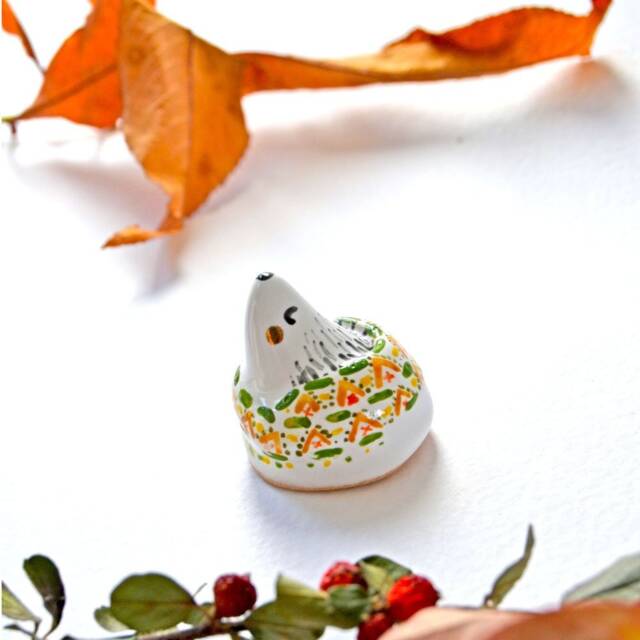 Hedgehog Gifts, Decor, Miniature, Handmade Ceramic Figurine, Woodland Animal Figurine - image 1