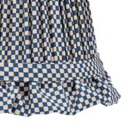 Blue Checked Lampshade With Frill Wall Light - thumbnail 2