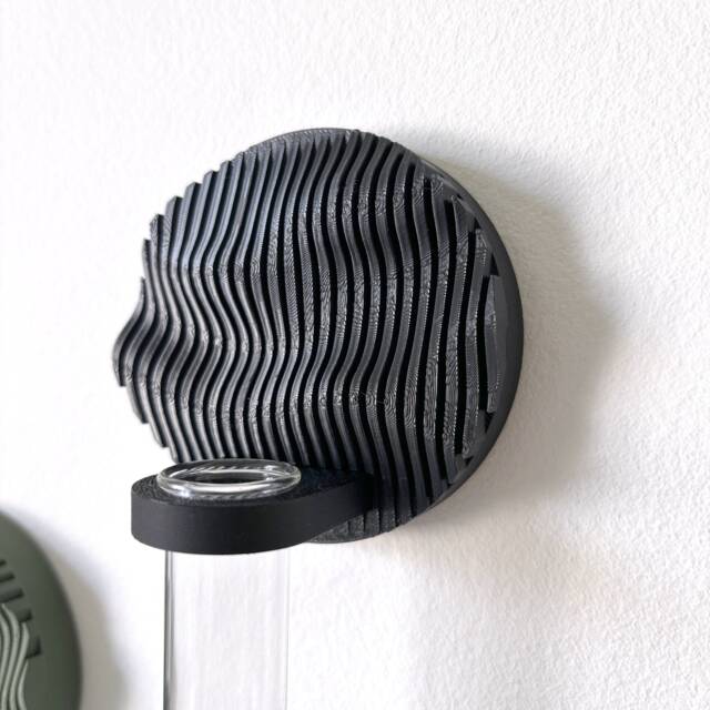 Black Japandi Wall Vase/Minimalist Propagation Station - image 1