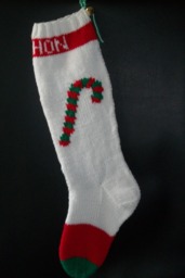 PDF Pattern Only Hand Knitted Green Monster Christmas Stocking - thumbnail 1