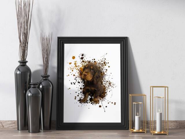Personalised Photo Splatter Effect, Framed Digital Print, Family, Pet, Friend, Portrait Abstract Art - image 1