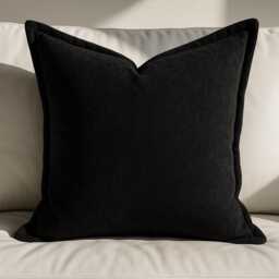 Extra Large 60 X cm Cushions Square Living Room Scatter Decorative Cushion Minimalist Plain Black - thumbnail 2