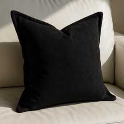 Extra Large 60 X cm Cushions Square Living Room Scatter Decorative Cushion Minimalist Plain Black